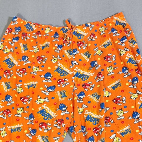 M&M's Surrounded by Nuts pyjama pants men's size XL orange with graphic design - Picture 2 of 13